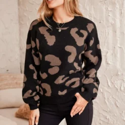 Women's Leopard Print Drop Sleeve Sweater - Cupshe -Cupshe GUEST e58695cf 1b72 4202 a901 28c54d881670
