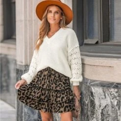 Women's Autumn Leaves Cutout Sweater - Cupshe -Cupshe GUEST e684224f 9d64 4361 967e 40e093373d2e