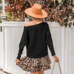 Women's One-Shoulder Dropped Long Sleeve Sweater - Cupshe -Cupshe GUEST e6b4c619 80fc 46f7 b075 c9239cf30538