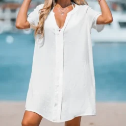 Women's V Neck Shirt Cover Up Dress - Cupshe 12 Women's V Neck Shirt Cover Up Dress - Cupshe -Cupshe GUEST e7d2e002 6ad9 40c2 bde6 217e69567322