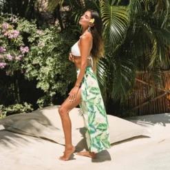 Women's Tropical Leaf Tie Side Cover-Up Bottom - Cupshe -Cupshe GUEST e88c69c9 31bc 4959 992e 88000b57002e
