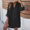 Women's Tie Cuff Button-Front Cover-Up Dress - Cupshe