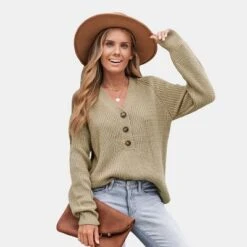 Women's Crochet Rib Half-Buttoned Sweater - Cupshe 15 Women's Crochet Rib Half-Buttoned Sweater - Cupshe -Cupshe GUEST e9d5fa43 8462 4463 9763 545cf54994e5