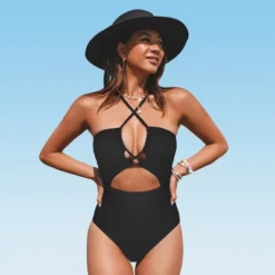 Women's Cutout Shirring One Piece Swimsuit - Cupshe -Cupshe GUEST e9eda415 d851 4482 81c7 d61ff04f6f82