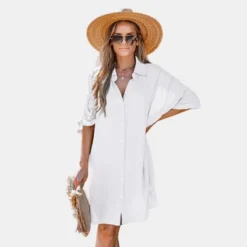 Women's Button Front Mini Shirt Dress - Cupshe -Cupshe GUEST ea84defc 06c3 4ec4 b95f 33cba5e5e10c
