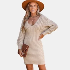 Women's Crochet V-Neck Mini Sweater Dress - Cupshe 15 Women's Crochet V-Neck Mini Sweater Dress - Cupshe -Cupshe GUEST ec2ce6d4 38da 438b a2a7 bc970e993957