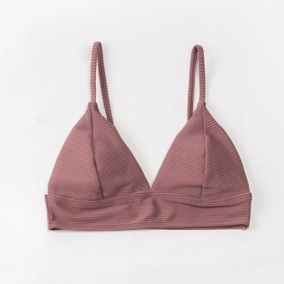 Women's Swimsuit Ribbed Triangle Bikini Top - Cupshe 6 Women's Swimsuit Ribbed Triangle Bikini Top - Cupshe - Image 4