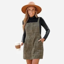 Women's Plaid O-Ring Zip Mini Pinafore Dress - Cupshe -Cupshe GUEST ee7ff244 cb81 4038 901b 9945557861ef