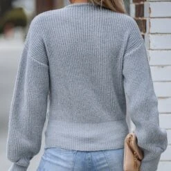 Women's Surplice Neck Rib Wrap Sweater - Cupshe -Cupshe GUEST eeee68bf ecca 45f7 933a f9c10f29cfbc