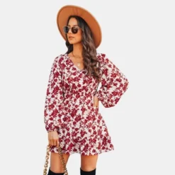 Women's Floral Buttoned Mini Dress - Cupshe -Cupshe GUEST ef069613 90de 46fa 970e 7a7b22560f95