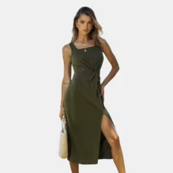 Women's Twisted Leg-Slit Midi Dress - Cupshe -Cupshe GUEST ef236743 1dda 467b 9cdb 2f95a5c1054c