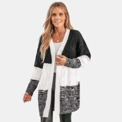 Women's Colorblock Open-Front Cardigan - Cupshe -Cupshe GUEST ef2712e2 171a 47fe 94a7 00748f6e519b