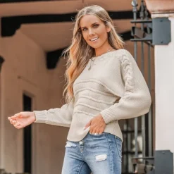 Women's Toasty Crochet Knit Drop Shoulder Sweater - Cupshe -Cupshe GUEST f036599f 405a 4f27 a1f9 2d9e8428ce96