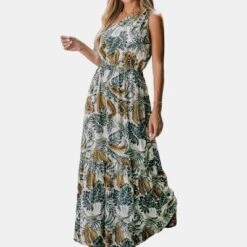 CUPSHE Women's Tropical Leaf One-Shoulder A-shape Dress -Cupshe GUEST f1f0bf07 cdd6 4bfa b680 9c4aa509662f