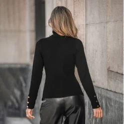 Women's Rib Turtleneck Fitted Sweater - Cupshe -Cupshe GUEST f24d2795 a5ec 4617 976d b8c48efb7388