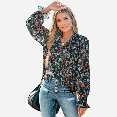 Women's Ditsy Floral Print Smocked Top - Cupshe 9 Women's Ditsy Floral Print Smocked Top - Cupshe - Image 7