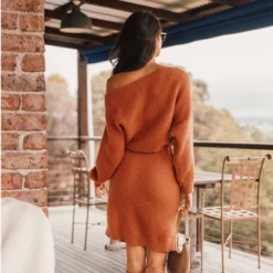 Women's One Shoulder Drawstring Mini Sweater Dress - Cupshe -Cupshe GUEST f3e571c6 c29e 4d75 bf6f 28ff43d13978