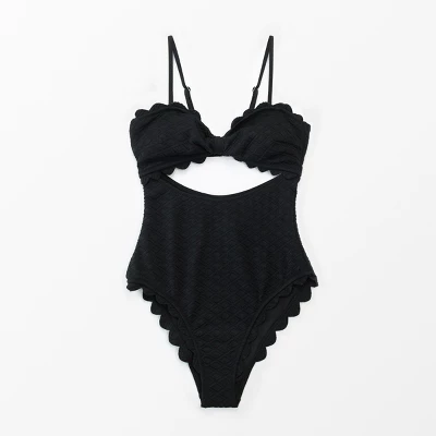 Women's Cutout Scallop Trim One Piece Swimsuit -Cupshe 6 Women's Cutout Scallop Trim One Piece Swimsuit -Cupshe - Image 4
