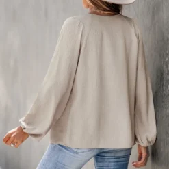 Women's Apricot Peasant Sleeve Shirred Top - Cupshe -Cupshe GUEST f443bc82 b623 4b7b a982 dc1d7e79176d