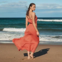 Women's Drawstring Ruffled Maxi Tube Dress - Cupshe -Cupshe GUEST f4ca88a4 cb9f 49f0 8cdb 6705f3d9c483