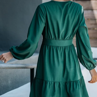 Women's Emerald Button-Loop Mini Dress - Cupshe 4 Women's Emerald Button-Loop Mini Dress - Cupshe - Image 2