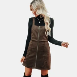 Women's Suede O-Ring Pinafore Dress - Cupshe -Green -Cupshe GUEST f614a822 d73b 4cde 8448 2268ea24b413