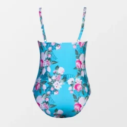 Women's Plus Size Floral Strappy V Neck One Piece Swimsuit - Cupshe-Blue -Cupshe GUEST f7dbc8d9 fe25 4218 87a4 555ac187cc71