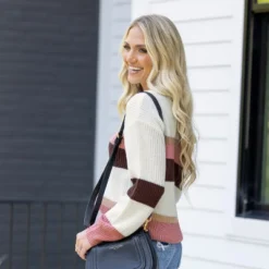 Women's Striped Drop Sleeve Rib Sweater - Cupshe -Cupshe GUEST f8b60c29 fd07 4fc0 be36 04f35ab29b8c