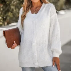 Women's Brushed Honeycomb Knit Cardigan - Cupshe -Cupshe GUEST f9612f3c 95bb 471b 8b9d f6f50894363a