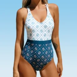 Women's Plaid Flower Strappy One Piece Swimsuit - Cupshe -Cupshe GUEST f9fa8719 09a2 487b b2b2 461b9433ca21