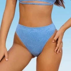 Women's High Waist Textured Bikini Bottom - Cupshe -Cupshe GUEST fa3fac19 ee5a 4b57 aa59 f1ae0472011b