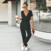 Women's Short Sleeve Wrap Loose Long Romper Jumpsuit - Cupshe -Cupshe GUEST fc69807f 2fe3 4cb9 849d 3d46178045eb