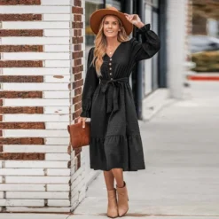 Women's Clip Dot Belted A-Line Midi Dress - Cupshe -Cupshe GUEST fc8f377e 9119 4829 9f3c 677d2d4c3a0d