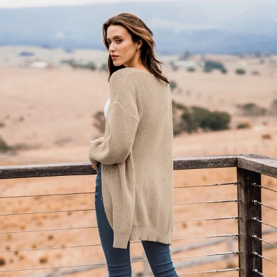 Women's Sand Purl Knit Open-Front Cardigan - Cupshe 5 Women's Sand Purl Knit Open-Front Cardigan - Cupshe - Image 3