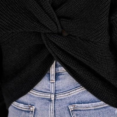 Women's Onyx Chunky Knit Sweater - Cupshe 4 Women's Onyx Chunky Knit Sweater - Cupshe - Image 2